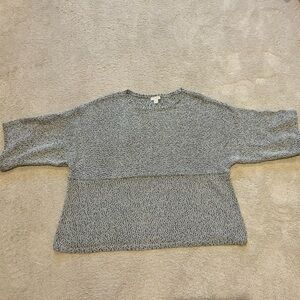 J Jill Grey/Blue tweed boxy cropped Sweater